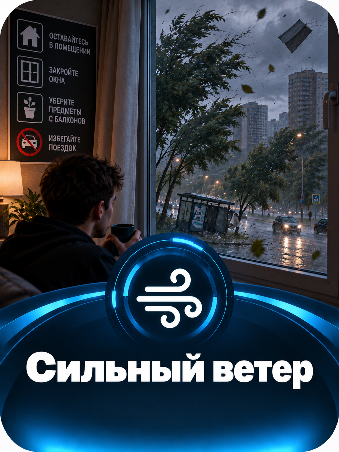 Сильный ветер